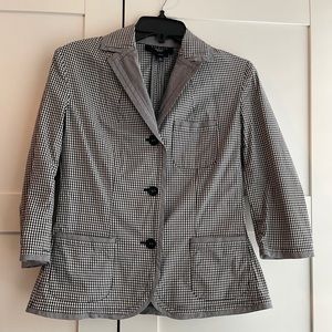 Talbots Black and White Checkered Blazer